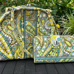 Vera Bradley Eloise Shoulder Bag & Wallet in Lemon Parfait NWOT